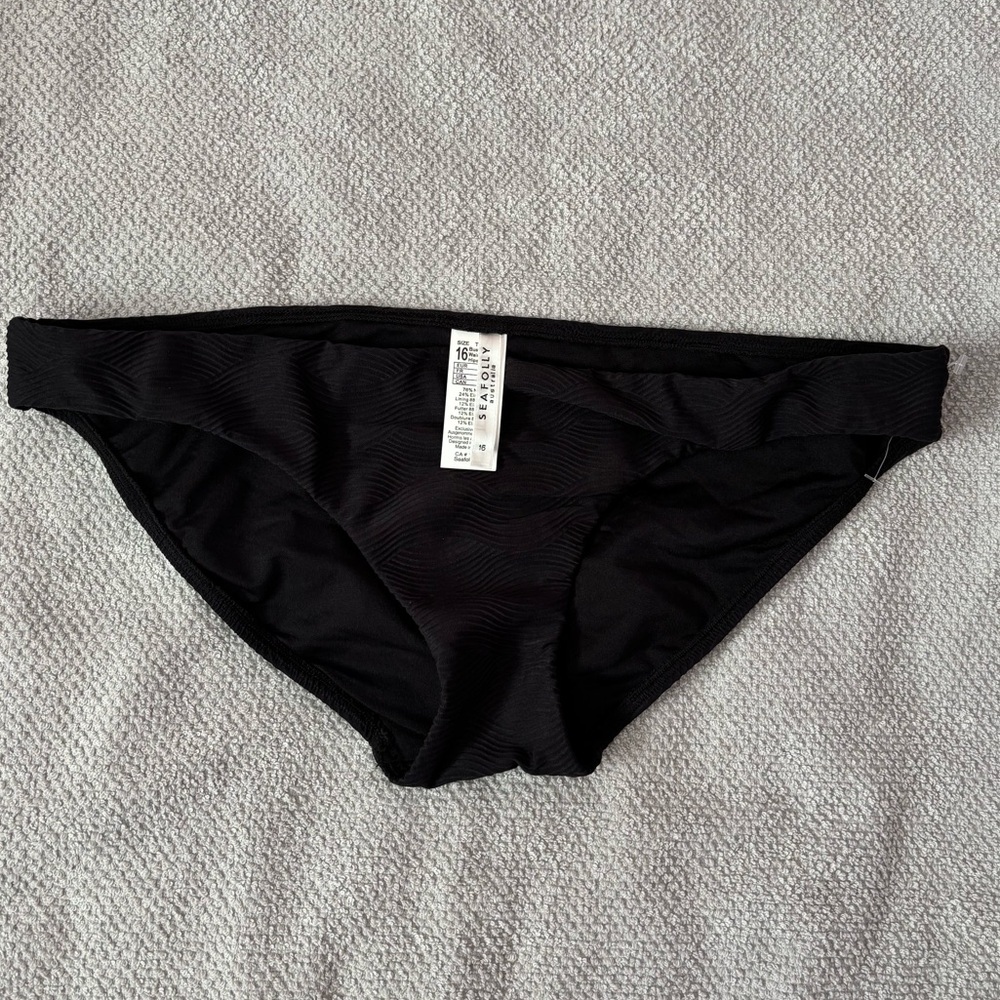 Seafolly Black Bikini Bottom Sz 16 NWOT | Seafolly Bikini Bottom | Swimwear NEW- - Picture 4 of 7